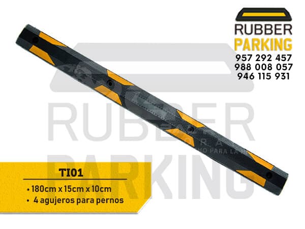 Topellanta de caucho 180 cm para estacionamiento