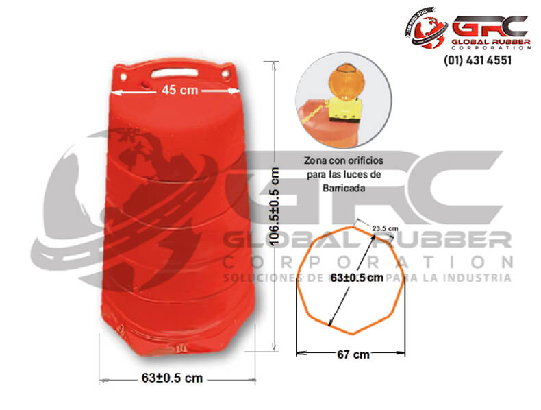 Nuestros cilindros viales son utilizados para delimitar obras de trabajo, zonas de reparación, construcciones en carretera y zonas viales urbanas.