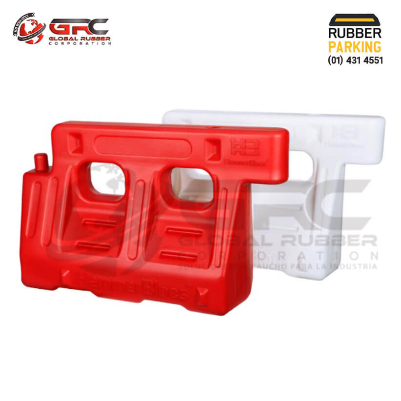 Barrera vial Hammer Blocs New Jersey HDPE rellenable color rojo