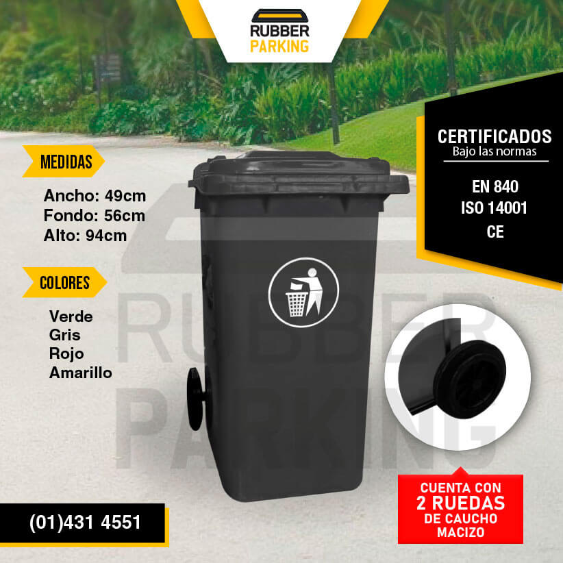 Contenedor de basura 120 litros con ruedas