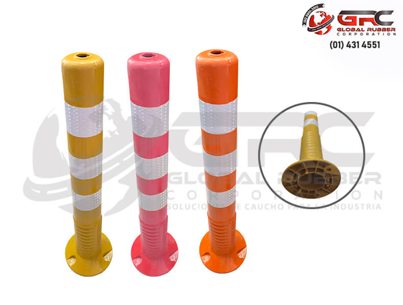 Nuestro HITO GRC está elaborado a base de poliuretano plástico resistente a los rayos UV. Está diseñado para delimitar carriles, ciclovías y zonas de tránsito de personas, también posee tres cintas reflectivas que le brindan mayor visibilidad.