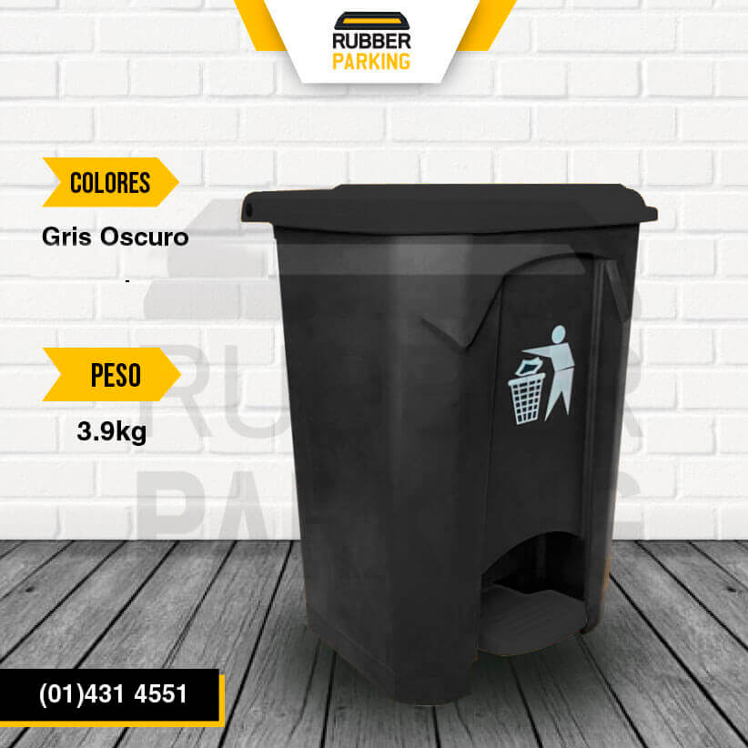 TACHO DE RECICLAJE 80 LITROS CON PEDAL