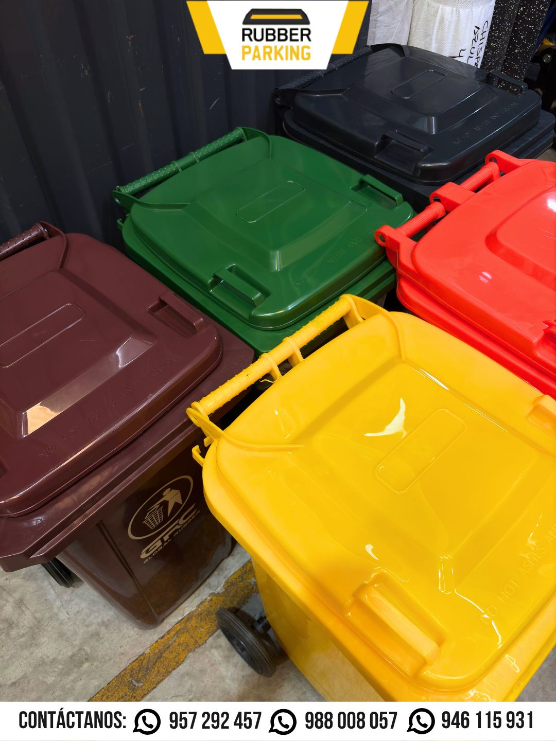 Tacho de residuos 120 litros con ruedas