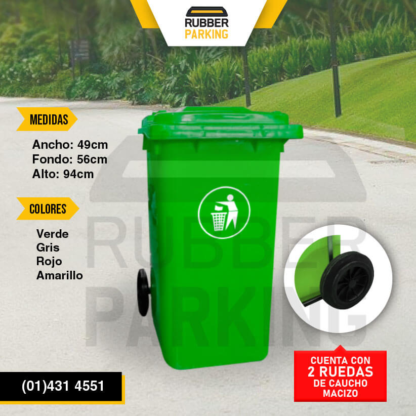 Contenedor 120L con ruedas de caucho