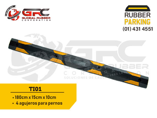 Delimitador de llantas antideslizante de caucho NR SBR