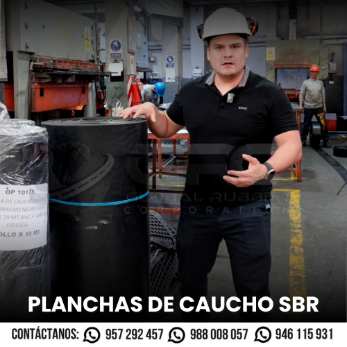 Caucho SBR en rollo resistente