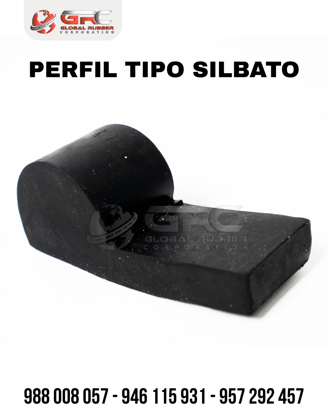 Perfil de caucho tipo silbato