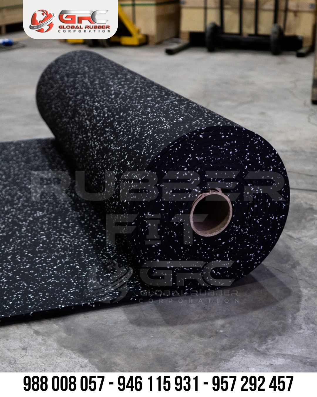 Piso en rollo de caucho con chispas